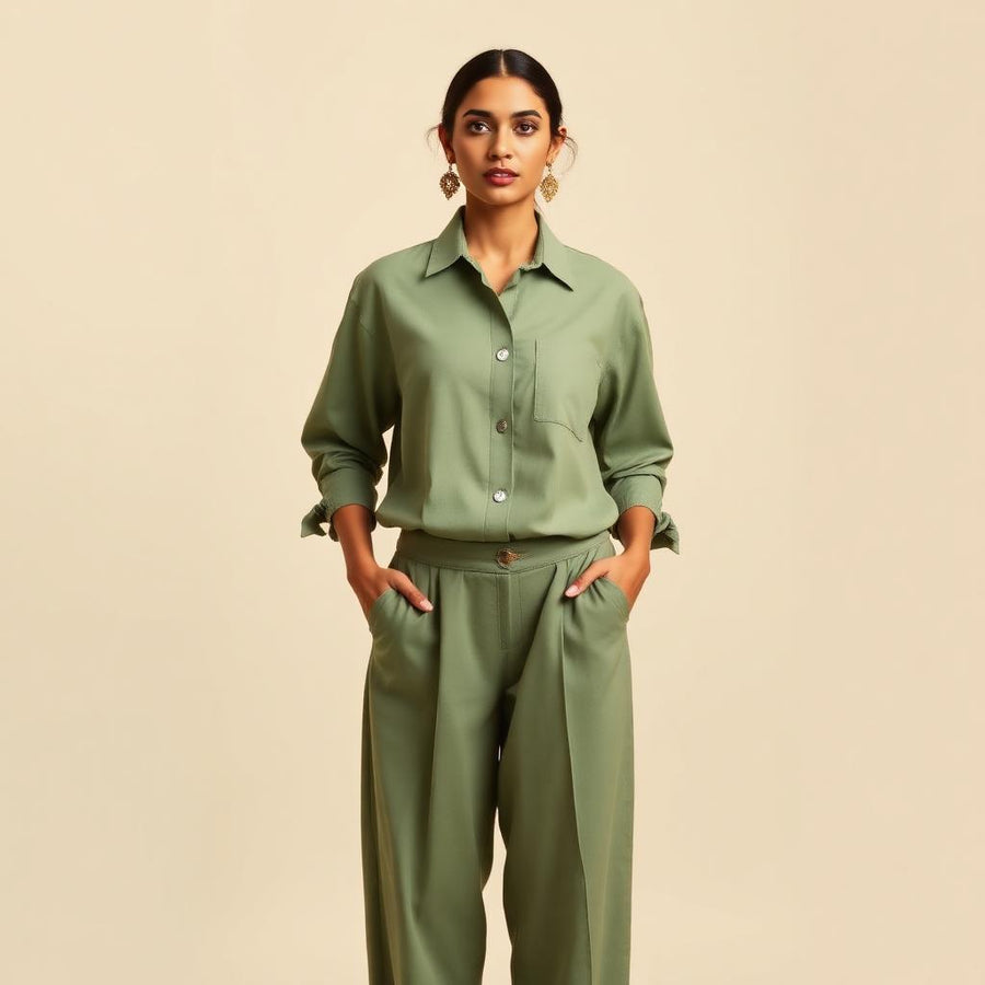 Lavanya Sage Cotton Co-ord