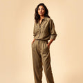 Vanya Olive Linen Set