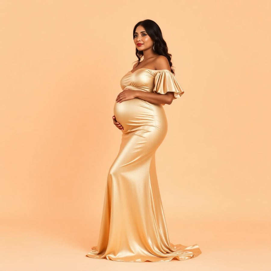 Diya Champagne Gold Maternity Dress