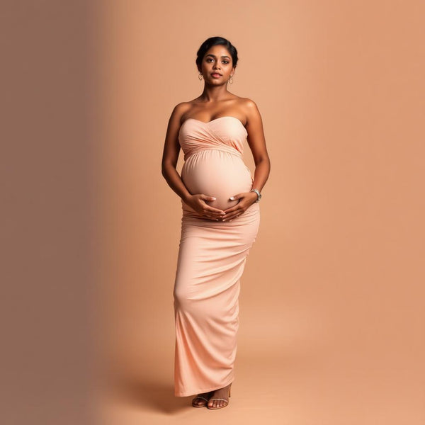 Anaya Peach Ruched Midi