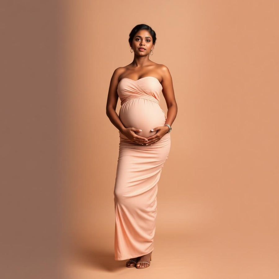 Anaya Peach Ruched Midi